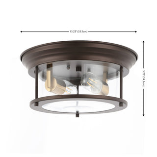 Forrest 13.25" Metal/Glass LED Flush Mount