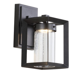 Turkey 6.75" Outdoor Modern Cube Bubble Glass/Metal Integrated LED Sconce