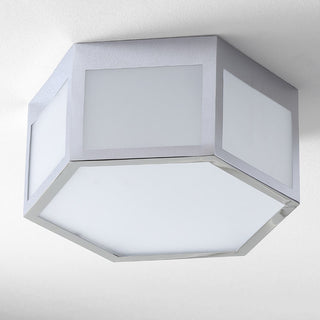 Niam Hexagon Metal/Frosted Glass LED Flush Mount