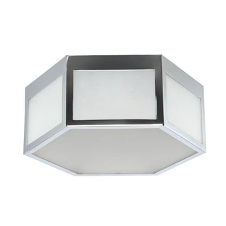 Niam Hexagon Metal/Frosted Glass LED Flush Mount