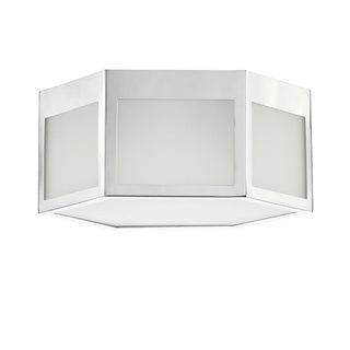 Niam Hexagon Metal/Frosted Glass LED Flush Mount