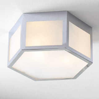 Niam Hexagon Metal/Frosted Glass LED Flush Mount