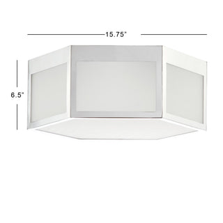 Niam Hexagon Metal/Frosted Glass LED Flush Mount