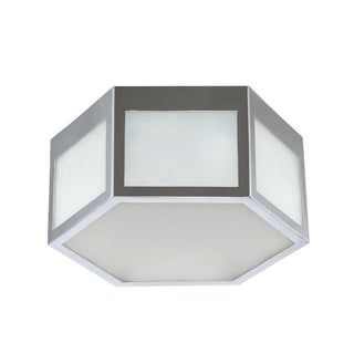 Niam Hexagon Metal/Frosted Glass LED Flush Mount