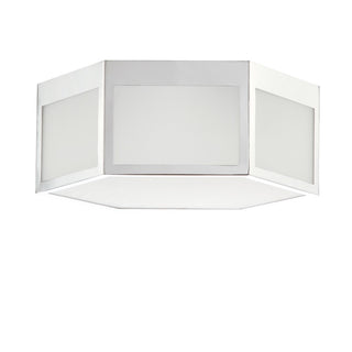 Niam Hexagon Metal/Frosted Glass LED Flush Mount