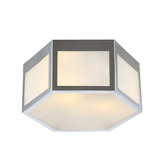 Niam Hexagon Metal/Frosted Glass LED Flush Mount