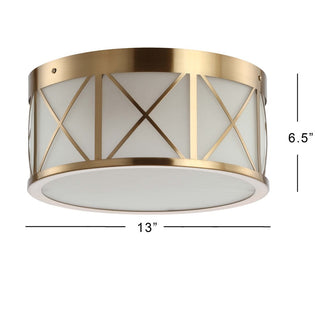 Fitzgerald Drum Metal/Glass Flush Mount