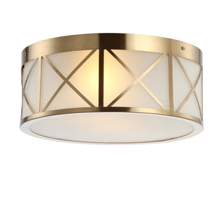 Fitzgerald Drum Metal/Glass Flush Mount