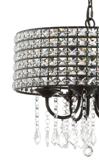 Phoenix 17" Metal/Crystal Adjustable LED Drop Chandelier