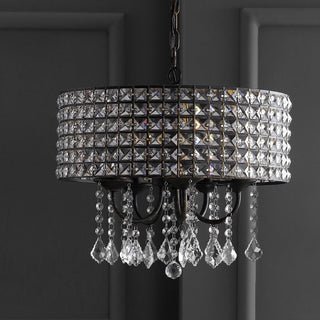 Phoenix 17" Metal/Crystal Adjustable LED Drop Chandelier