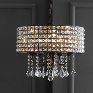 Phoenix 17" Metal/Crystal Adjustable LED Drop Chandelier