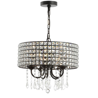 Phoenix 17" Metal/Crystal Adjustable LED Drop Chandelier