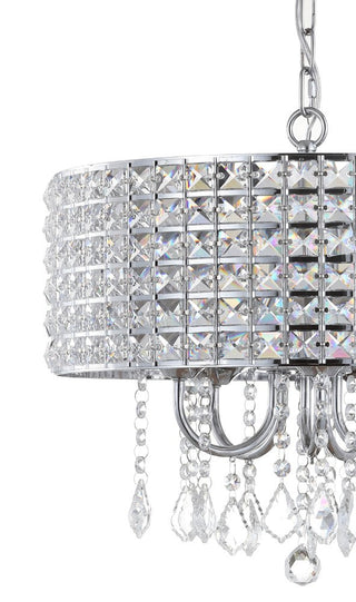 Phoenix 17" Metal/Crystal Adjustable LED Drop Chandelier