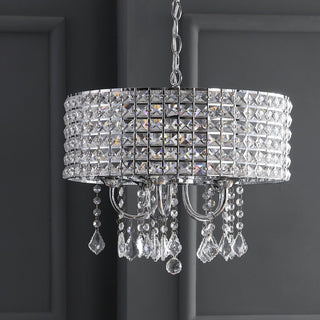 Phoenix 17" Metal/Crystal Adjustable LED Drop Chandelier