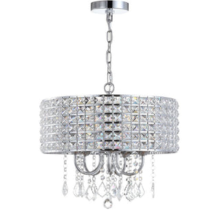 Phoenix 17" Metal/Crystal Adjustable LED Drop Chandelier