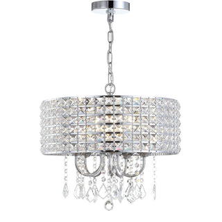 Phoenix 17" Metal/Crystal Adjustable LED Drop Chandelier