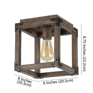 Breakneck 8" Iron Rustic Farmhouse LED Flush Mount