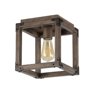 Breakneck 8" Iron Rustic Farmhouse LED Flush Mount