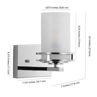 Tyrone Metal/Frosted Glass Contemporary Glam LED Vanity Light