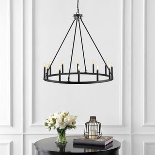 Ken Ring 28" Iron Rustic Farmhouse LED Chandelier