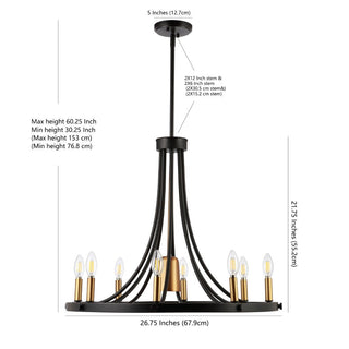 Mansfield Adjustable Iron Transitional Modern LED Chandelier