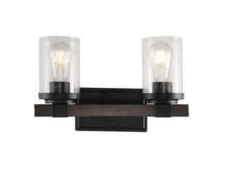 Pinewood Iron/Seeded Glass Rustic Farmhouse LED Vanity Light