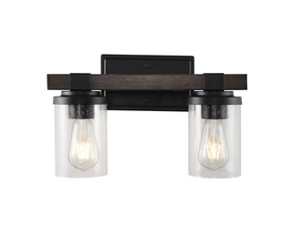 Pinewood Iron/Seeded Glass Rustic Farmhouse LED Vanity Light