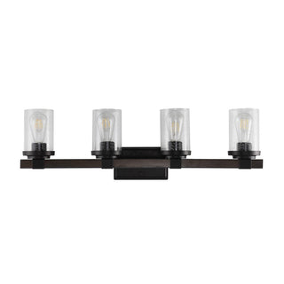 Pinewood Iron/Seeded Glass Rustic Farmhouse LED Vanity Light