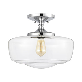 Abukamu 14" Glass/Iron Farmhouse Modern LED Flush Mount