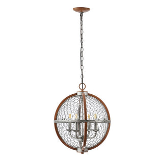 Comegys 16" 4-Light Adjustable Iron Rustic Industrial LED Pendant