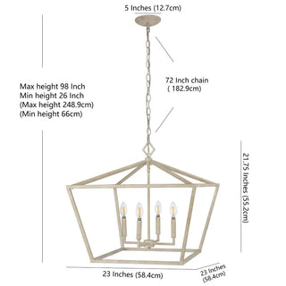 Zoar 23" 4-Light Adjustable Iron Rustic Glam LED Pendant