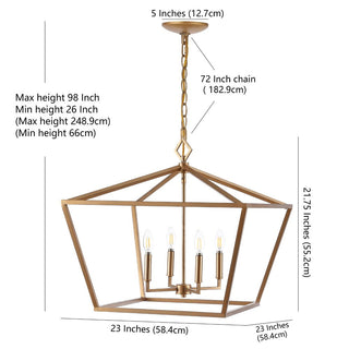 Zoar 23" 4-Light Adjustable Iron Rustic Glam LED Pendant