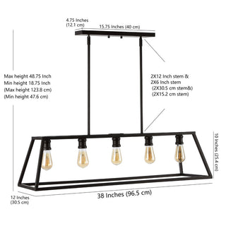 Moores Adjustable Iron Farmhouse Vintage LED Dimmable Pendant