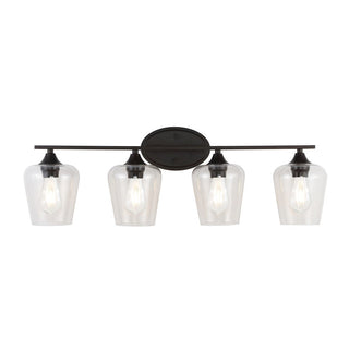 Damon Iron/Glass Cottage Rustic LED Vanity Light