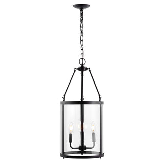 Thomas 12" Industrial Farmhouse Iron/Glass LED Pendant