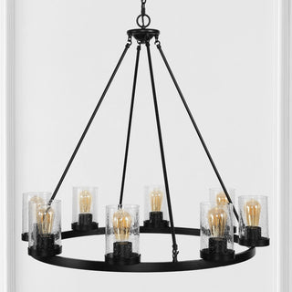 Mcguire Ring 33.5" Iron/Seeded Glass Bohemian Cottae LED Chandelier