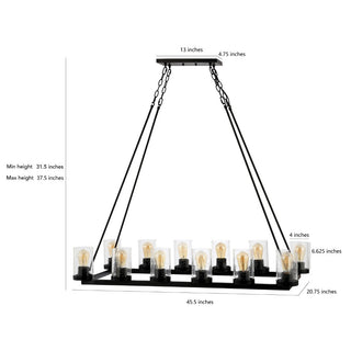 Mcguire Ring 33.5" Iron/Seeded Glass Bohemian Cottae LED Chandelier