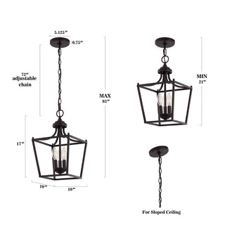 Tiffany 10" Iron Classic Midcentury Pendant Lantern