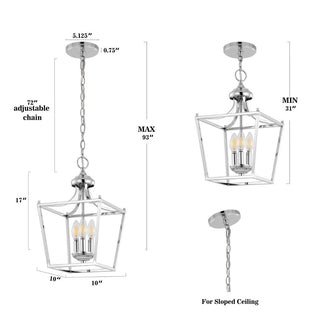 Tiffany 10" Iron Classic Midcentury Pendant Lantern