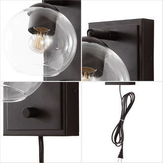 Pivoting 6" Minimalist Modern Plug-In or Hardwired Adjustable Iron LED Wall Sconce with Rotary Dimmer