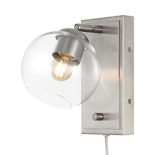 Pivoting 6" Minimalist Modern Plug-In or Hardwired Adjustable Iron LED Wall Sconce with Rotary Dimmer