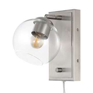 Pivoting 6" Minimalist Modern Plug-In or Hardwired Adjustable Iron LED Wall Sconce with Rotary Dimmer