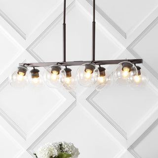 Sydney 33.5" Farmhouse Bohemian Iron/Glass Linear LED Pendant