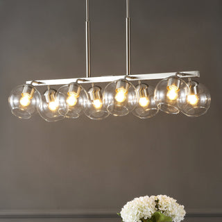 Sydney 33.5" Farmhouse Bohemian Iron/Glass Linear LED Pendant