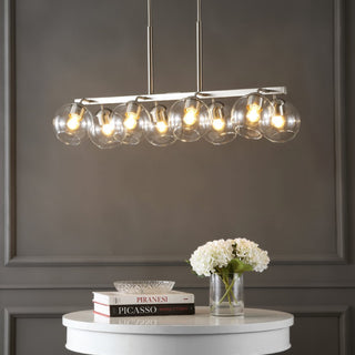 Sydney 33.5" Farmhouse Bohemian Iron/Glass Linear LED Pendant