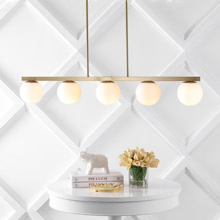 Rogers Parisian 45.5" Modern Glam Iron Globe Linear LED Pendant