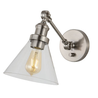 Fowler 8" Iron/Glass Adjustable LED Wall Sconce