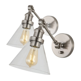 Fowler 8" Iron/Glass Adjustable LED Wall Sconce