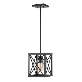 DEWENWILS 8" Industrial Farmhouse Iron/Glass LED Pendant