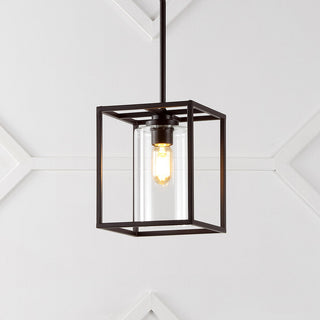 Pagoda 8.13" Industrial Farmhouse Iron/Glass LED Pendant